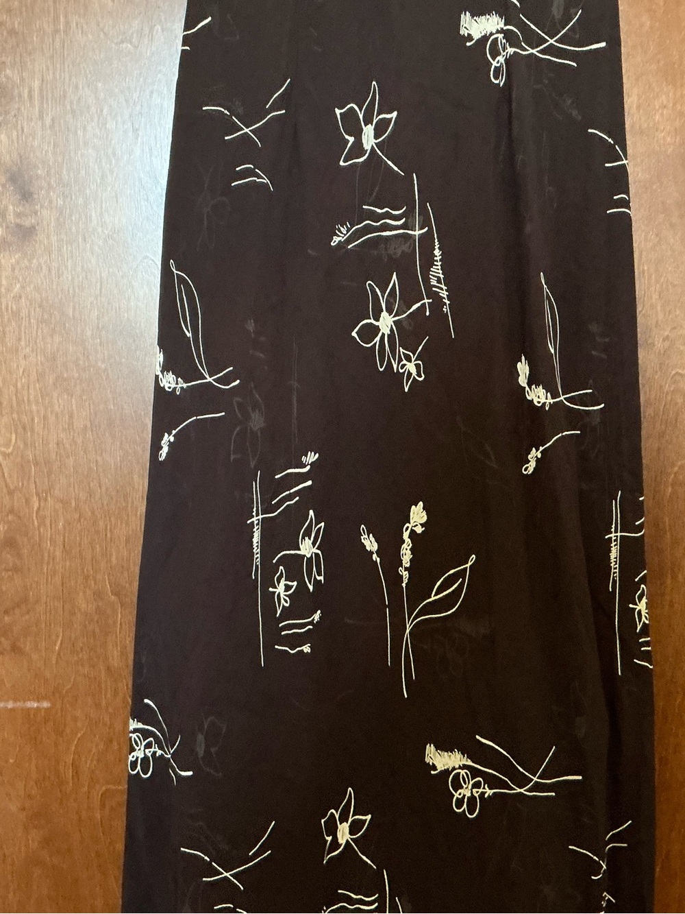 Vintage Ronni Nicole Long Semi Sheer Dress Brown 10 Delicate Flowers Elegant - Picture 9 of 13